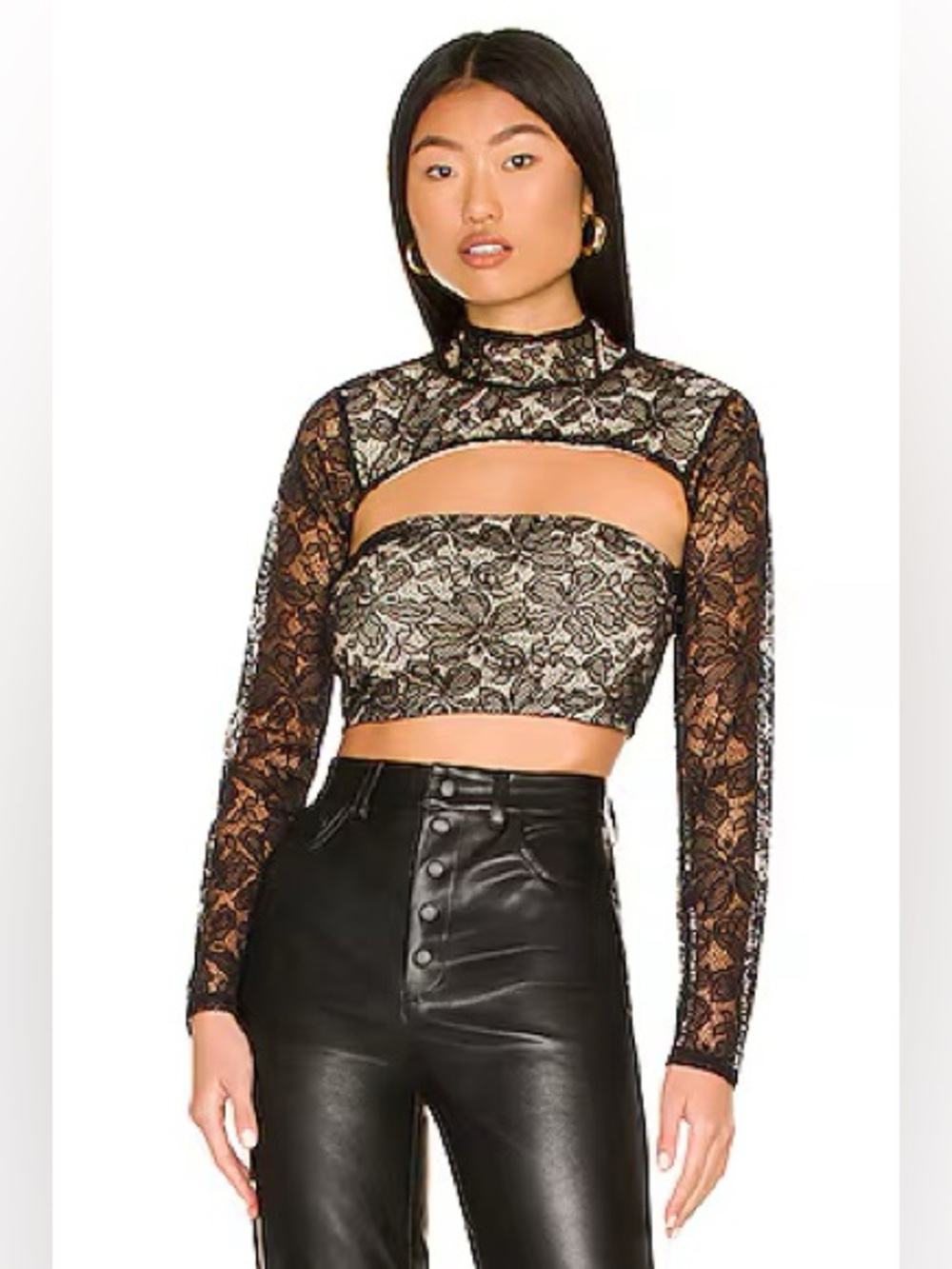 NWOT NBS two piece Tate crop top in black size XS